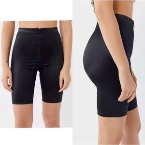 Urban outfitters satin zip fly biker shorts
